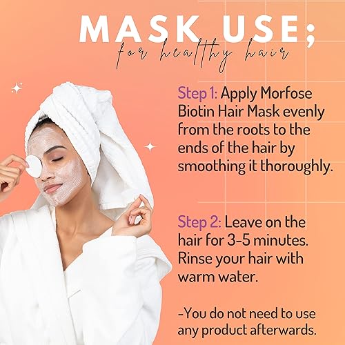 Miniatura 4 de Morfose Mascarilla capilar profesional de biotina para hebras secas, dañadas o quebradizas, repara y protege, cabello suave, liso y saludable