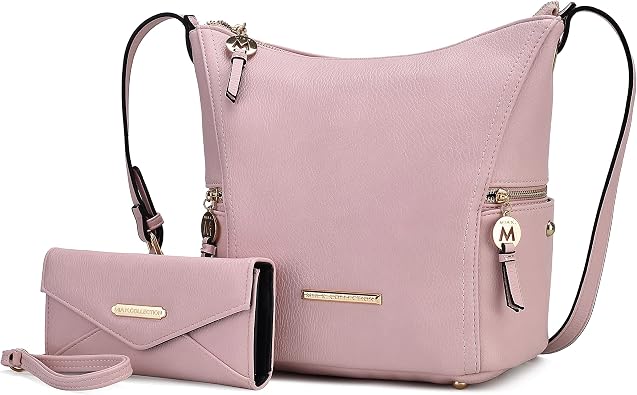 MKF Collection Crossbody Hobo Bag for Women & Wristlet Wallet Purse Set, Vegan Leather Top Handle Shoulder Handbag by Mia K
