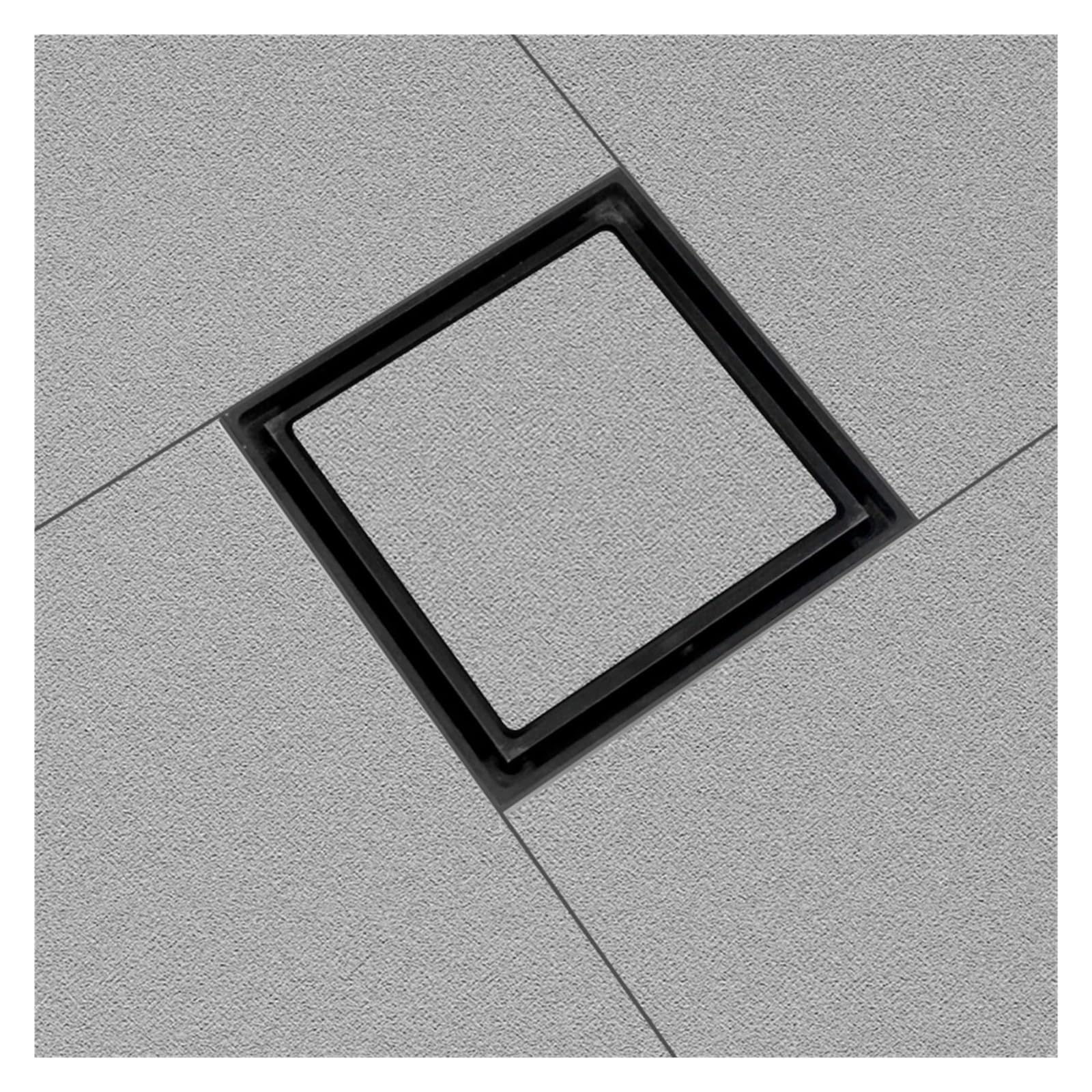 Scarico Doccia Brass 10CMX10CM Shower Floor Drain Bathroom Concealed Floor Drain Tile Insert Square Floor Trash Grate(Rose Gold)