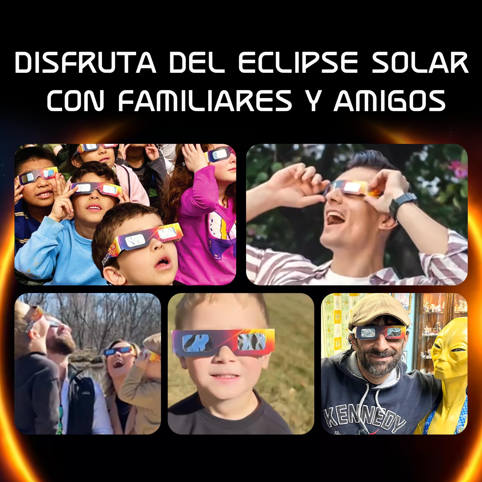 Galaxium Gafas Eclipse Solar Homologadas, ISO 12312-2, 6/12/25/50/100 Pack