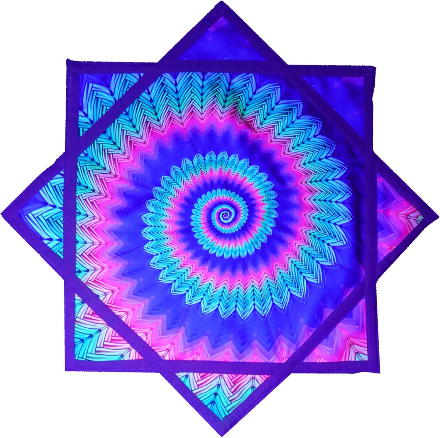 Flow Star (UV Reactive) Beginners Cloth Spinning Easy to Rotate Juggling and Flow Toy Dapo Star （R07-style1） Multicolor