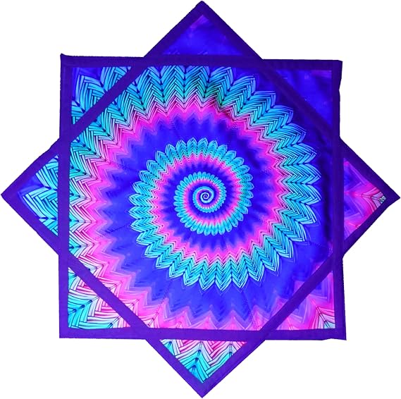 Flow Star (UV Reactive) Beginners Cloth Spinning Easy to Rotate Juggling and Flow Toy Dapo Star (R07-style1) Multicolor