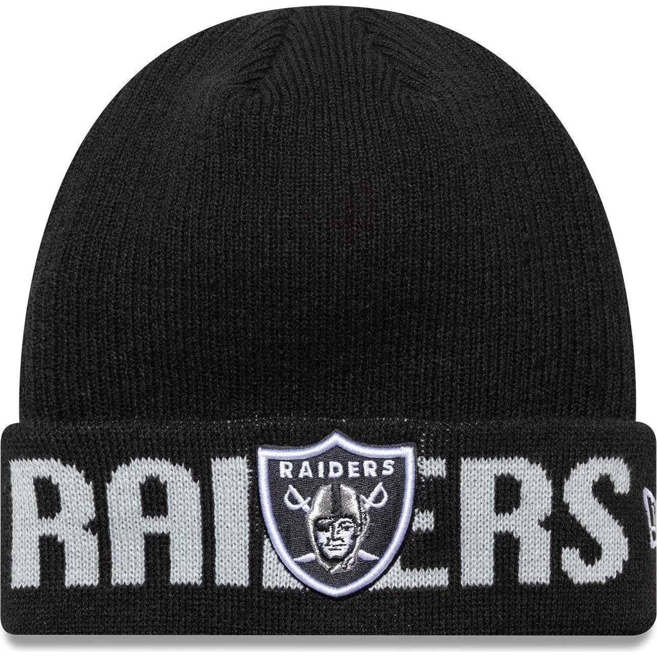 New Era Unisex Black Adult's Knit Wordmark Nfl Las Vegas Raiders Beanie Knit Hat