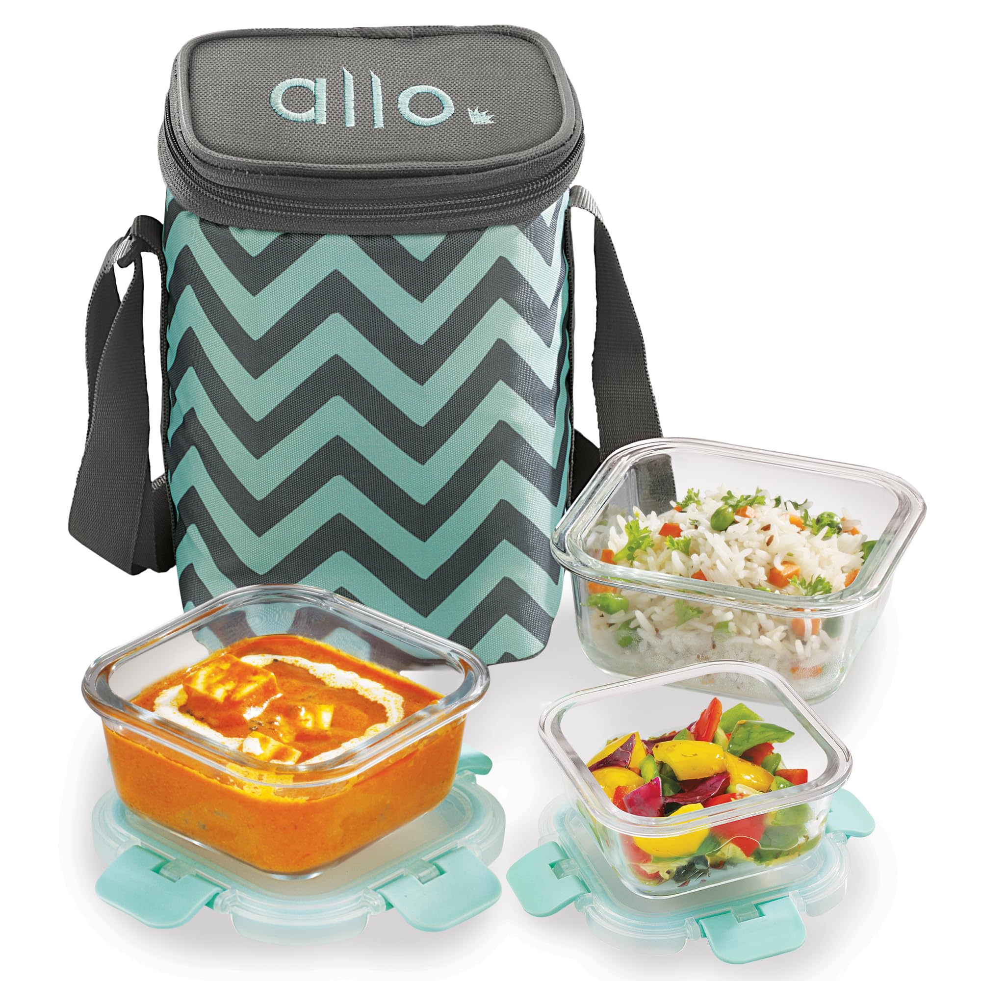 Allo Glass Lunch Box - Leakproof, Microwave Safe & with Jute Bag -18
