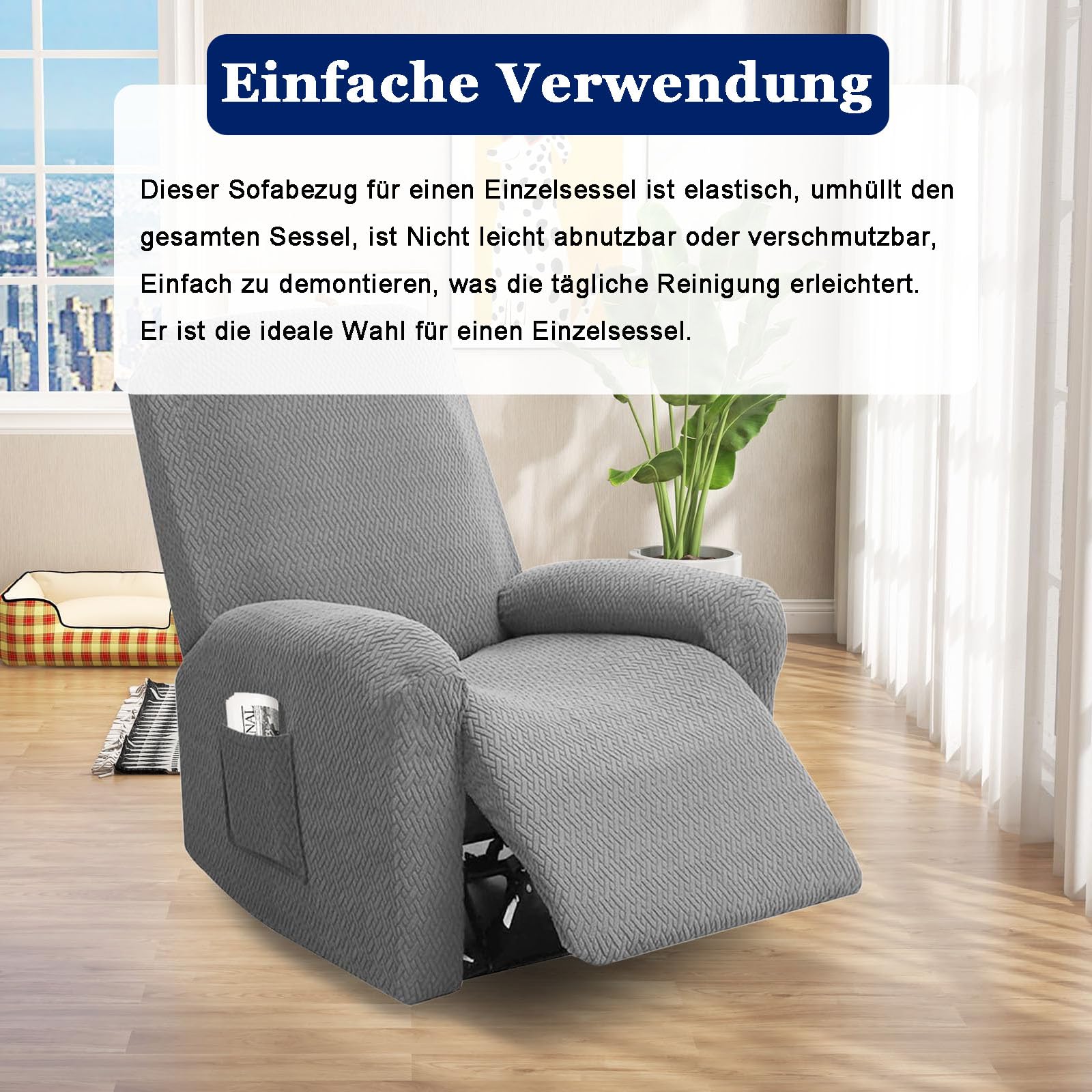 4-Piece All-Inclusive Recliner Cover, Recliner Cover, Stretch