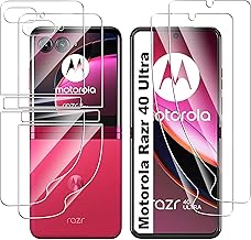 Lemxiee Protecteurs d'écran pour Motorola Razr 40 Ultra Film [2+2 Pièces] TPU flexible Protecteurs d'écran,Résistant aux rayures Bubble Proof Protection Film Flexible