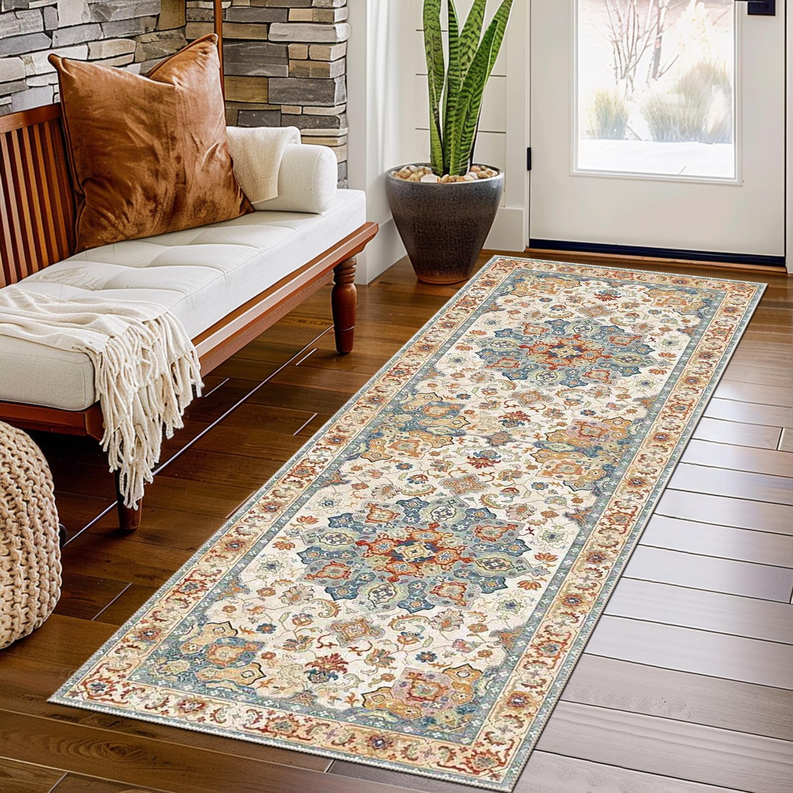 Bnehwogu A-0045 Runner Rugs For Hallway Non Slip Hallway Runner Washable Kitchen Runner Rug 40 X 80 Cm Narrow Rugs Long Hallway Hall Runner Absorbent Kitchen Rugs Area Rug Door Mats Carpet Runner For Hallway