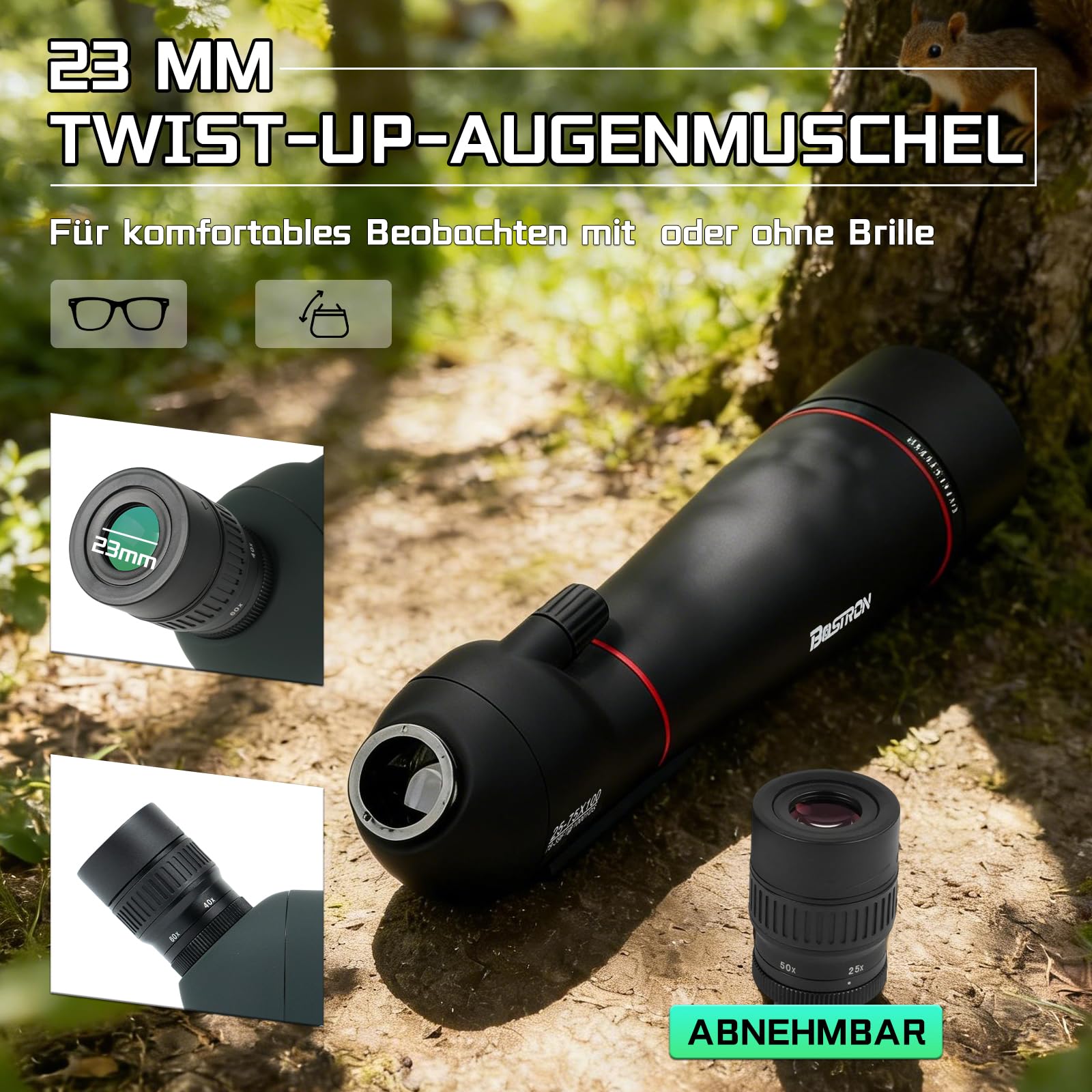 25-75x100 HD Spektiv Sportschützen mit Stativ für Jagd | HD-Optik-Zoom Spektiv mit Stativ Telefon Adapter und Tragetasche - Wasserdichtes für Zielschießen,Vogelbeobachtung