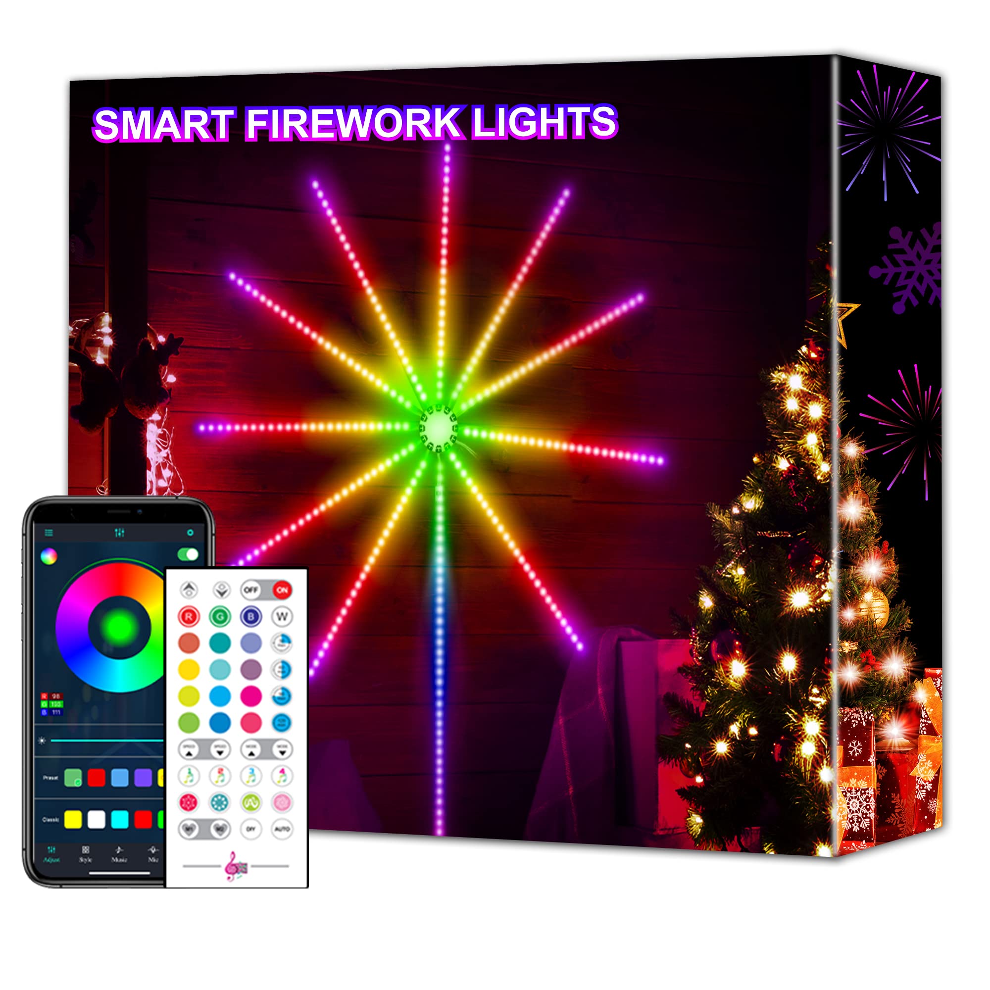 Buy Smart Firework Lights Indoor, Maylit App and Remote Control RGB