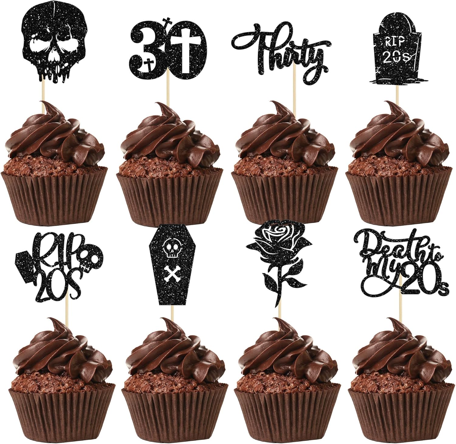 24 Pack RIP 20s Cupcake Toppers Death to My 20s Cupcake