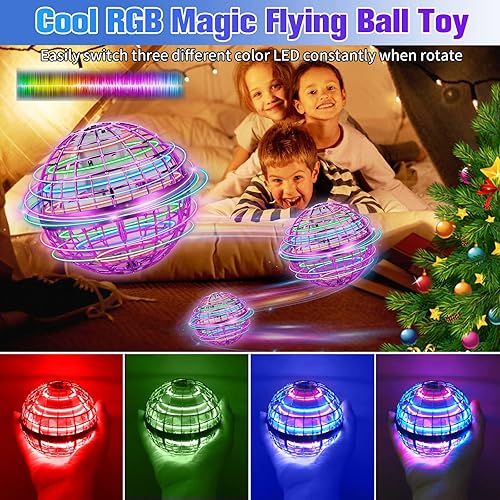 Miniatura 3 de Bola de orbe voladora, juguetes de bola voladora mejorados para niños y niñas, regalo mágico para interiores y exteriores, pequeño giratorio volador