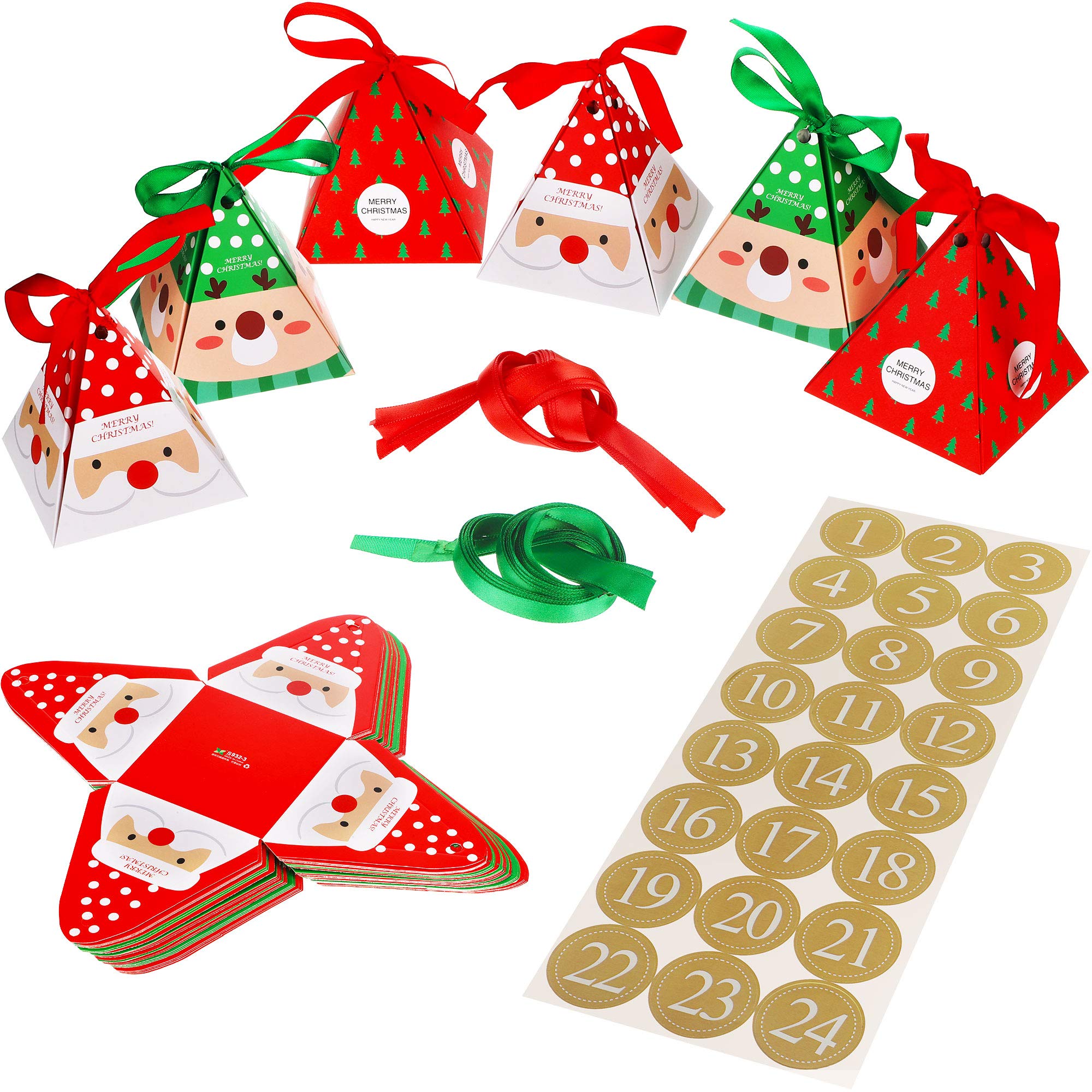 Amazon.com: Christmas DIY Advent Calendar Stickers Make Your Own Number  Stickers 1 to 24 with Santa Claus Candy Boxes for Festival Holiday New Year  Supplies : Home & Kitchen
