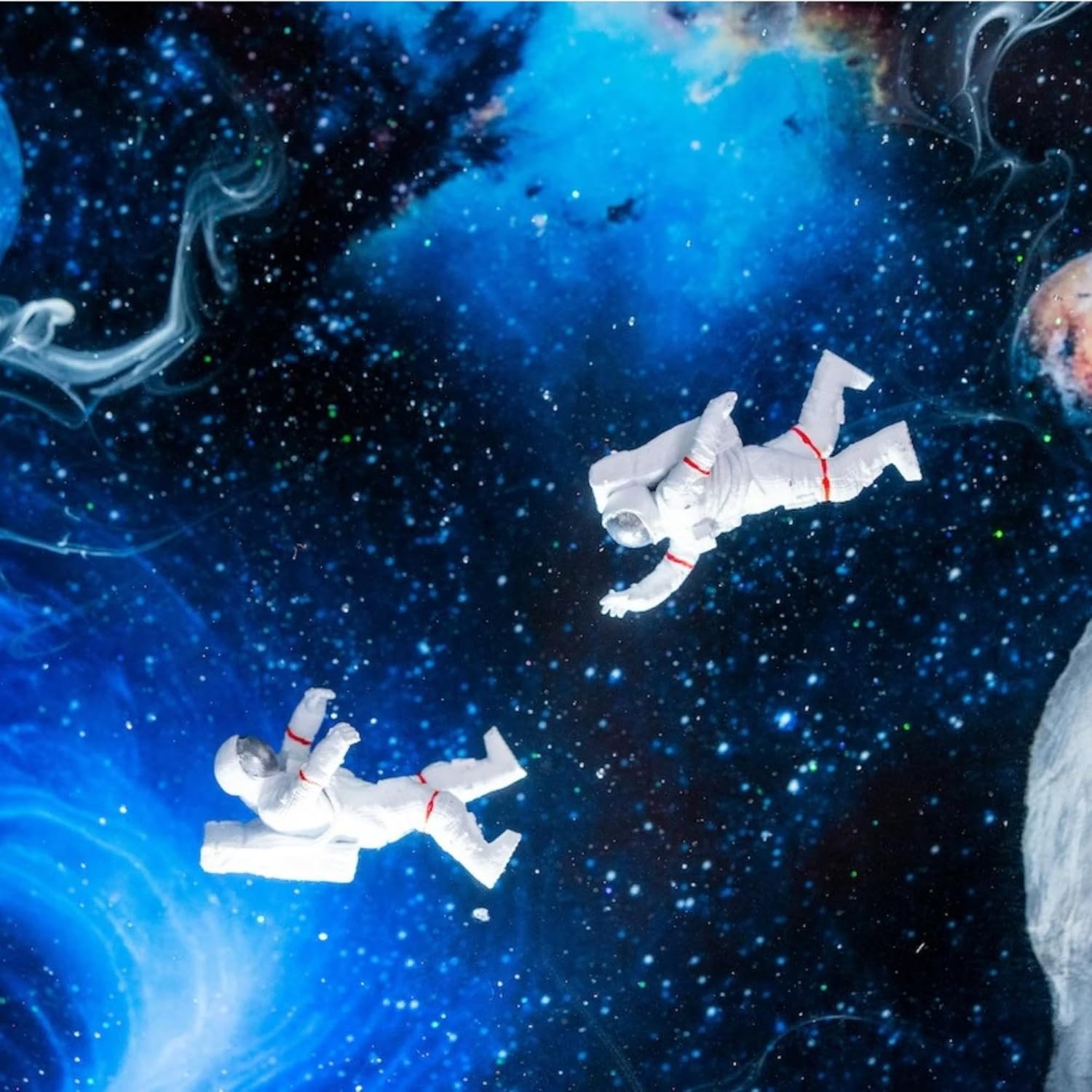 Astronaut Resin Wood Art Lamp Interstellar Resin Night Light, Space Resin Night Light with Astronaut Rocket, Gifts for Love, Astronaut Lamp, Resin Universe Lamp, Galaxy Night Light (8x8 inch)