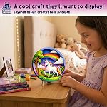 Unicorn 3D Painting Kit for Kids, Fun Arts and Crafts for Kids 6-8 9 11, DIY Craft Kit, Art Kits for Girls 10-12, Wooden Craft Kits for Girls Age 8-10, 7 Year Old Girl Gift Ideas, Unicorn Toys Art kit