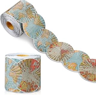 Panelee Map Paper Fans Border 68.9 Feet Bulletin Board Border Butterflies Flowers Bee Space Inspirational Cute Decor for Classroom Bulletin Boards Chalkboard Wall Decor