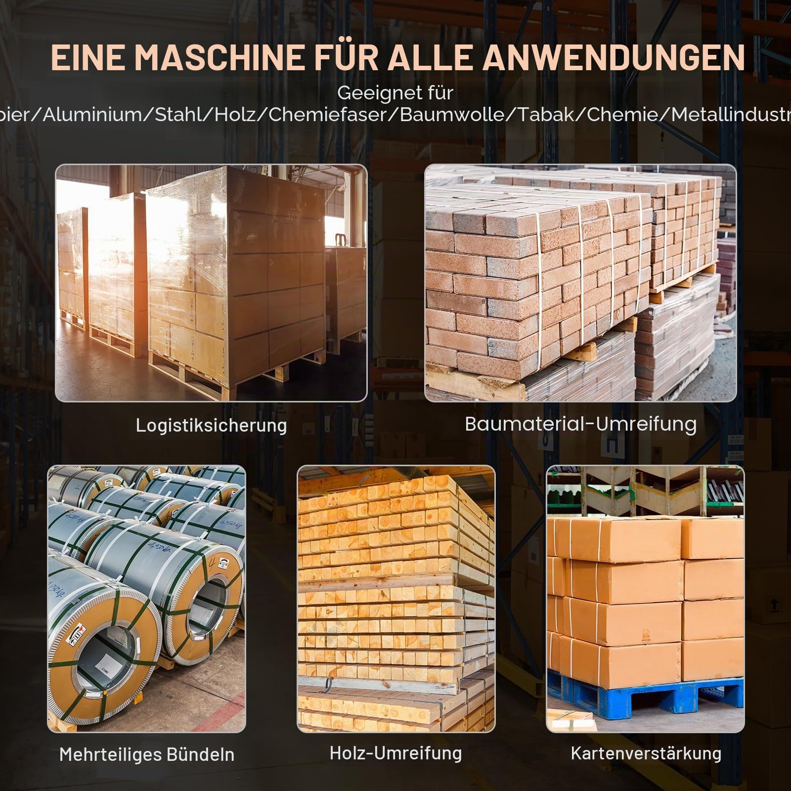 VEVOR Elektrische Umreifungsmaschine, für 1-2 cm PP-/PET-Bänder, elektrisches Umreifungsgerät mit Digitalanzeige, 2 x 4000 mAh batteriebetriebene Handumreifungsmaschine für Verpackungskartonpaletten