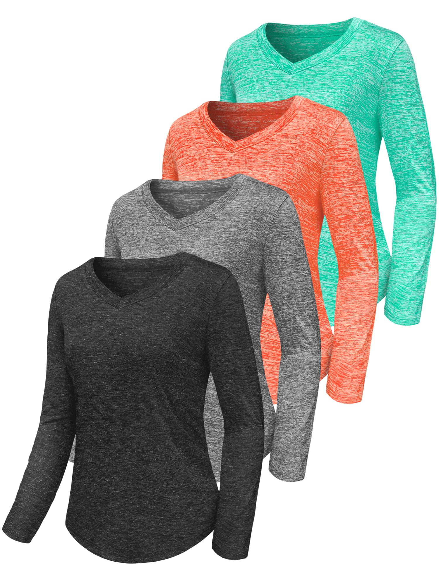 Sportshirt Damen Kurzarm V-Ausschnitt UPF 50+ Sport Fitness T-Shirts Atmungsaktiv T-Shirt Laufshirt für Funktionsshirt Workout Top Gym Yoga