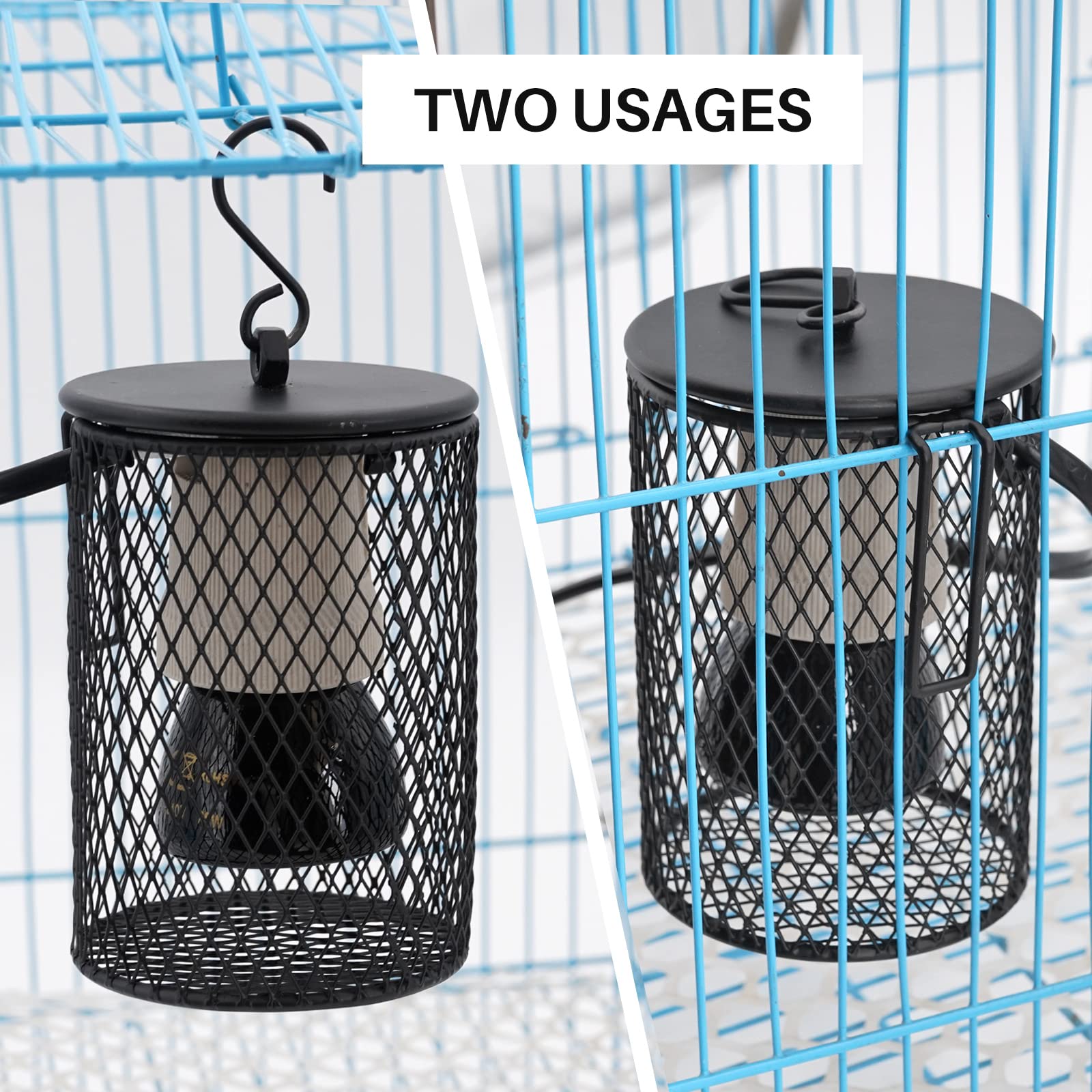 Lampada Termica Per Rettili Con Cestino Protettivo - 2 Lampade Ceramiche Regolabili