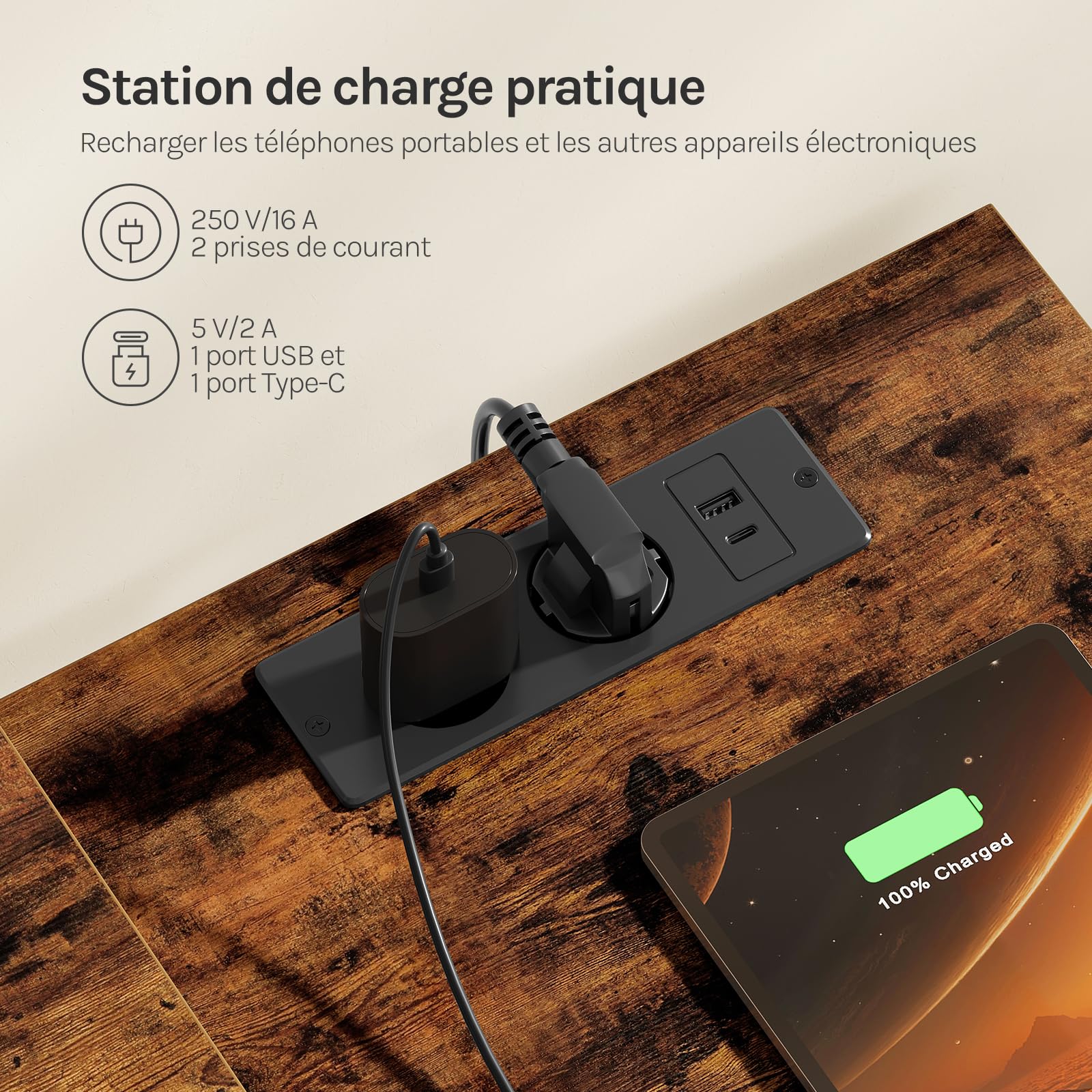 WOLTU Bureau d'angle en L avec Rangement, avec 5 Tiroirs
