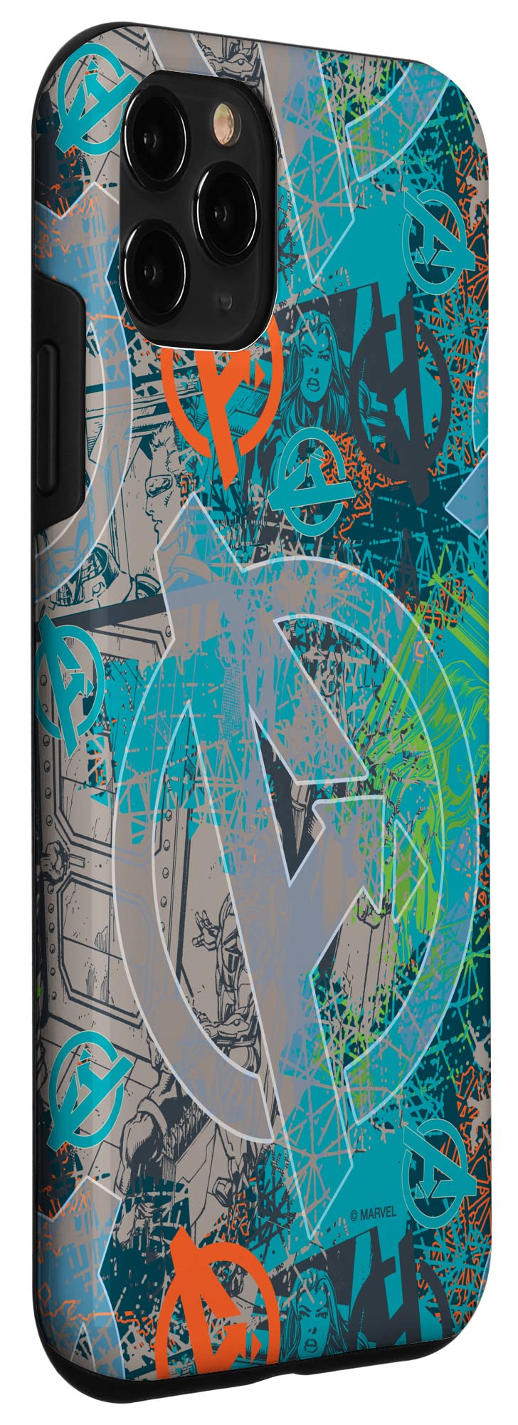 Custodia per iPhone 11 Pro Marvel Avengers Black Widow e Iron Man fumetti