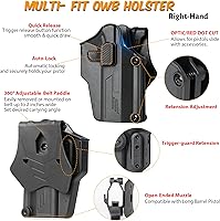 Vista 3 de Cavebear OWB Holster for Beretta 92/92FS/92G/92X/96/APX/M9, Taurus PT92/TX22,Auto Lock,Adjustable Cant & Retention, Index Finger Released Tactical