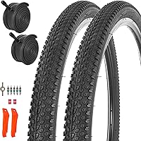 RUHUO 2-Pack 26x2.125 Folding Mountain Bike Tires & Tubes Kit with Levers - Durable Off-Road Replacement