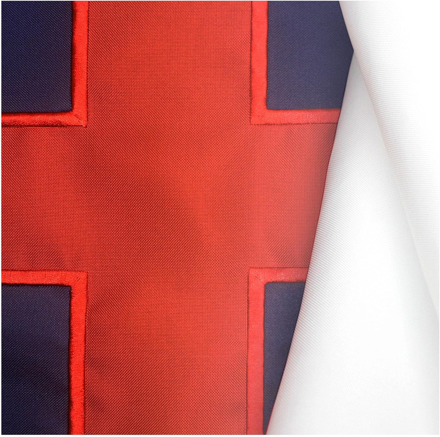 Christian Flag 3x5 ft Double Sided Embroidered Cross - Heavy Duty Polyester with 2 Grommets for Church, Home, Porch (Easter, Christmas, Baptism)