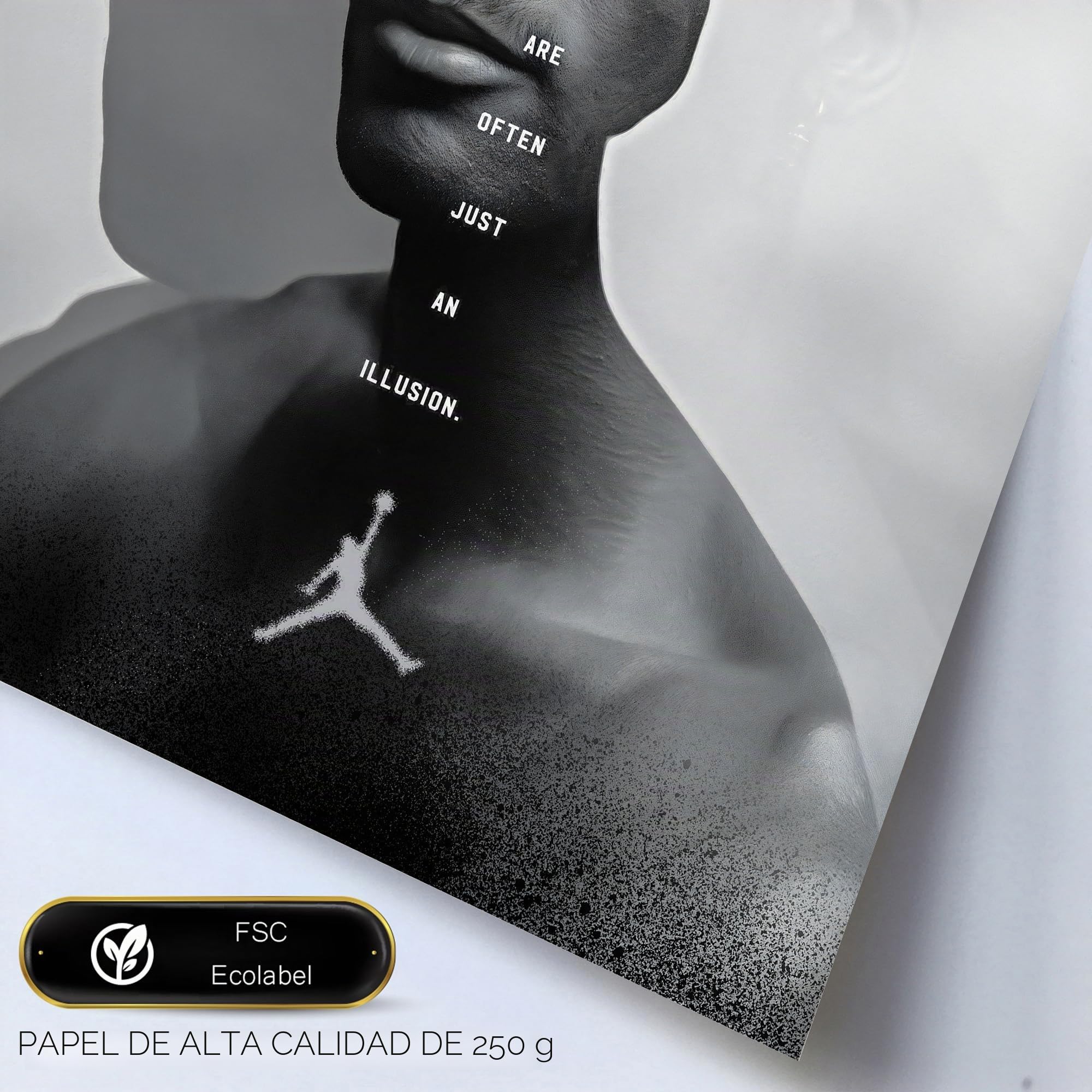 Nacnic Set de 6 Iconic Basketball KIng James Jordan Nike Cuadros con ilustración de diseño para decorar las paredes del hogar. Habitación, oficina, tienda. A3 y A4. Marco negro