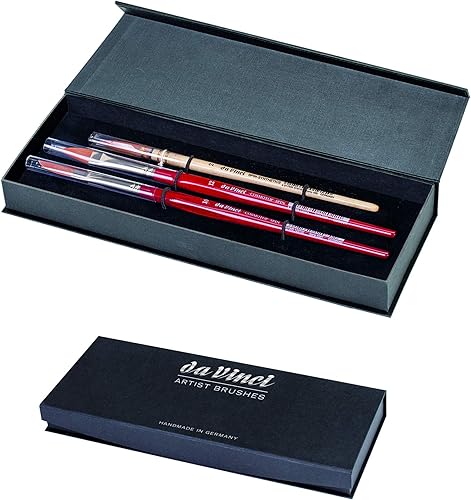 Miniatura 10 de da Vinci Watercolor Series 5280 Deluxe - Juego de pinceles de pintura, cabello natural y sintético con caja de almacenamiento de caoba y jabón de
