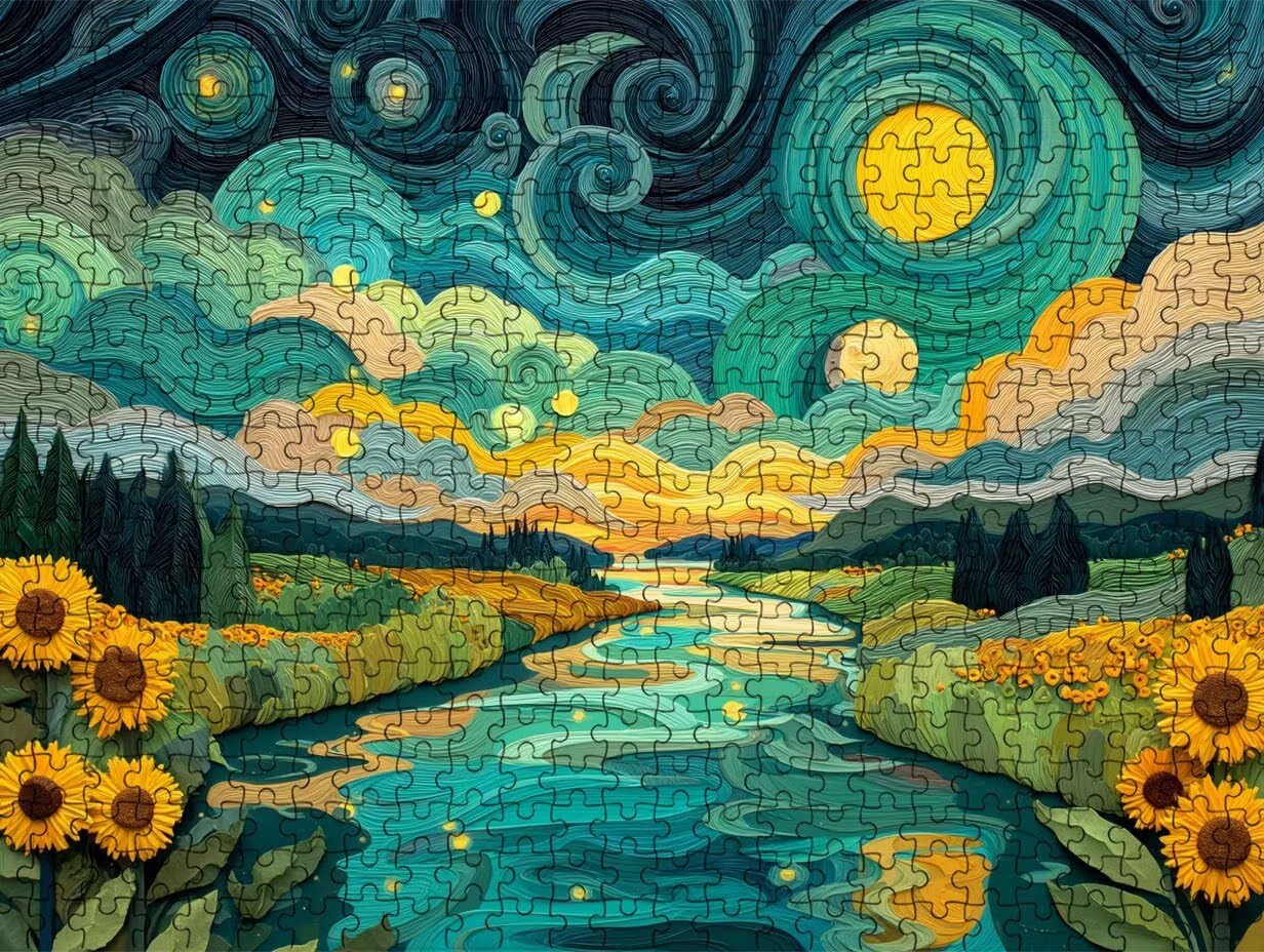 Puzzle 6000 elementów, rzeka gwiaździste niebo dla dorosłych, gry edukacyjne, puzzle dla dorosłych, zabawne, wymagające zajęcia rodzinne, dekoracja ścienna, prezenty R1KH-273