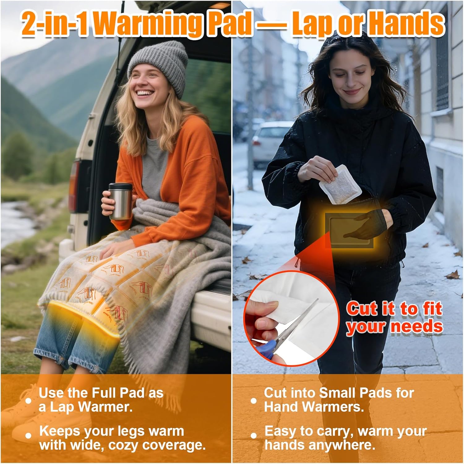 16" x 12" Extra Large Lap Warmers, Up to 12 Hours of Long Lasting Heat, Disposable Body Warmers for Football Games, Camping, Cold Weather and Temporary Emergency, Single Use, Air Activated - Image 5