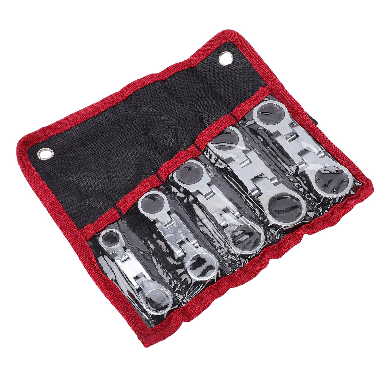 Fabater Chiavi a Cricchetto Metriche con estremità Flessibile, Versatile Set di Chiavi a Cricchetto a Doppia Testa da 5 Pezzi per Riparazione Bici, Kit di Attrezzi Compatto e Pratico