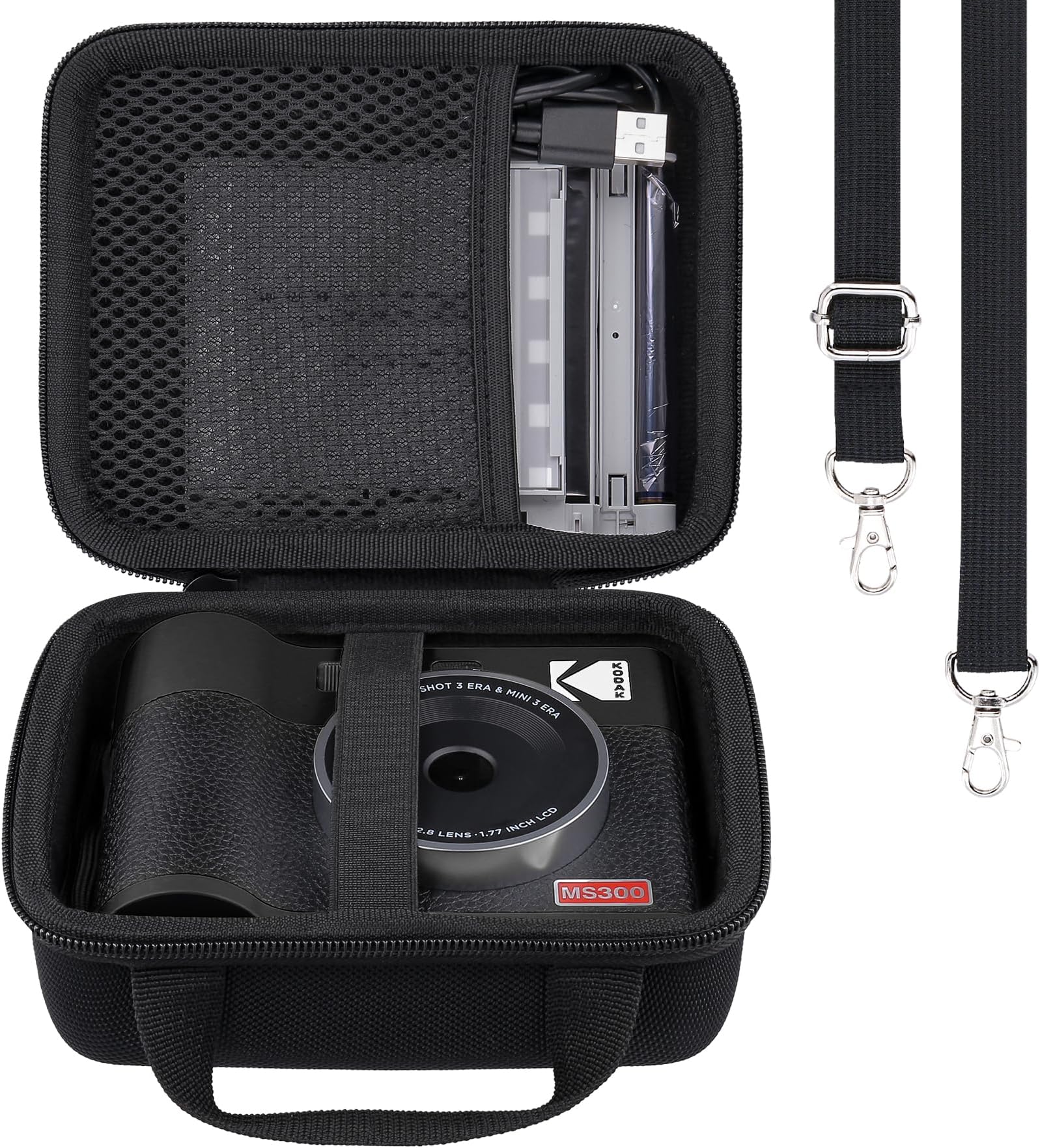 Kodak Hard Travel Case Replacement for Mini Shot 3 ERA Instant Camera and Photo Printer, Case Only (Black, Black Zipper)