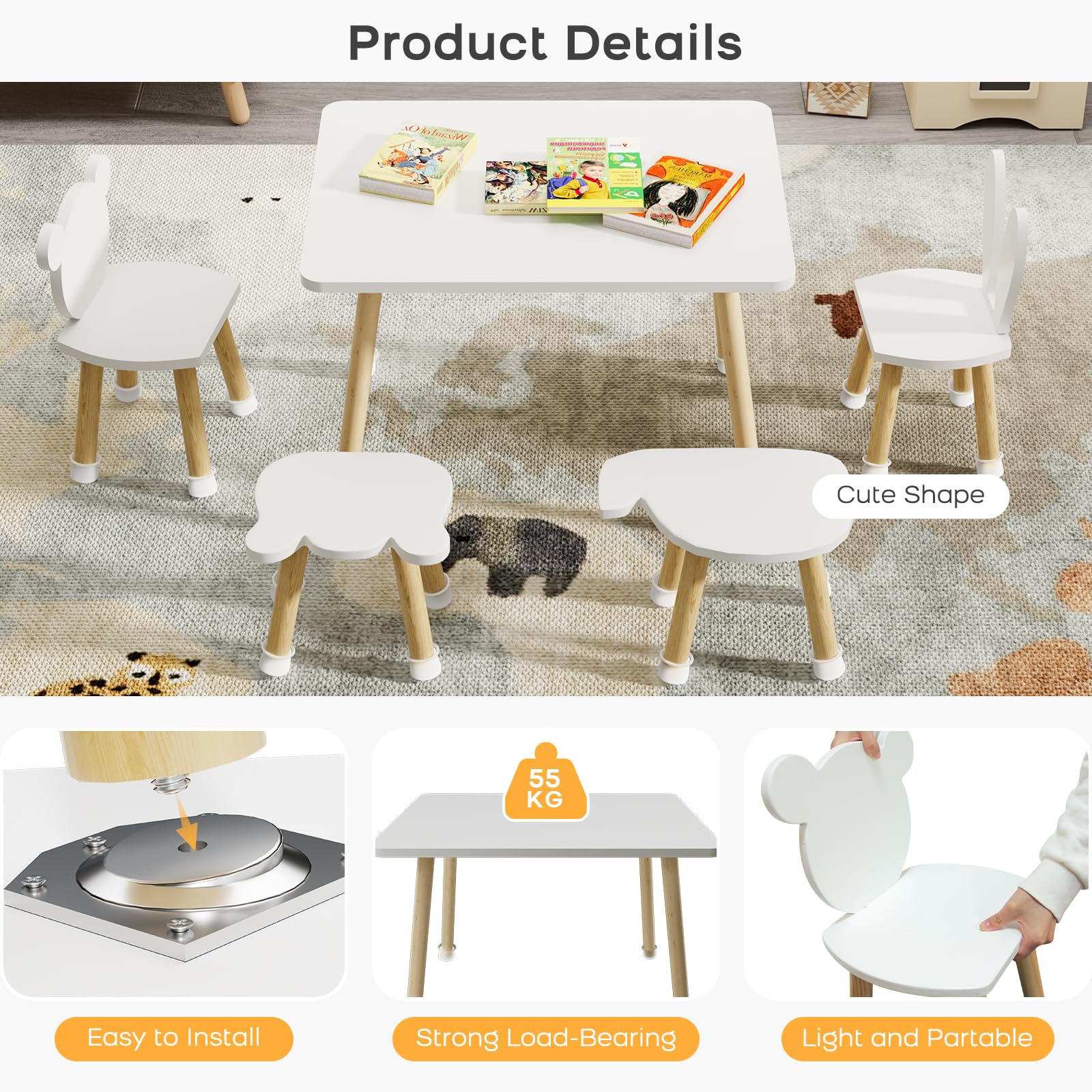 Banasuper Toddler Table And Chair Set Kids Activity Table