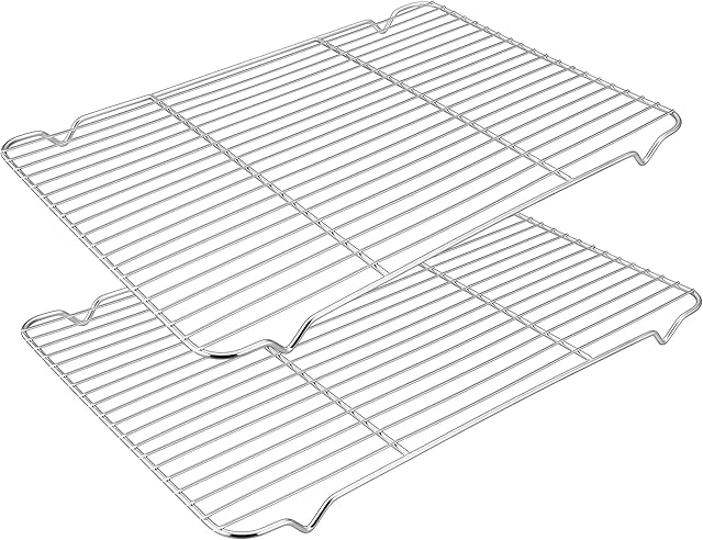 Extra Large Cooling Rack Set of 2, HaWare Stainless Steel Wire Rack for Baking Cooking Roasting Drying, 42.2 x 29 x 2cm, Oven Tray Rack for Cake/Meat/Cookie, Healthy & Dishwasher Safe
