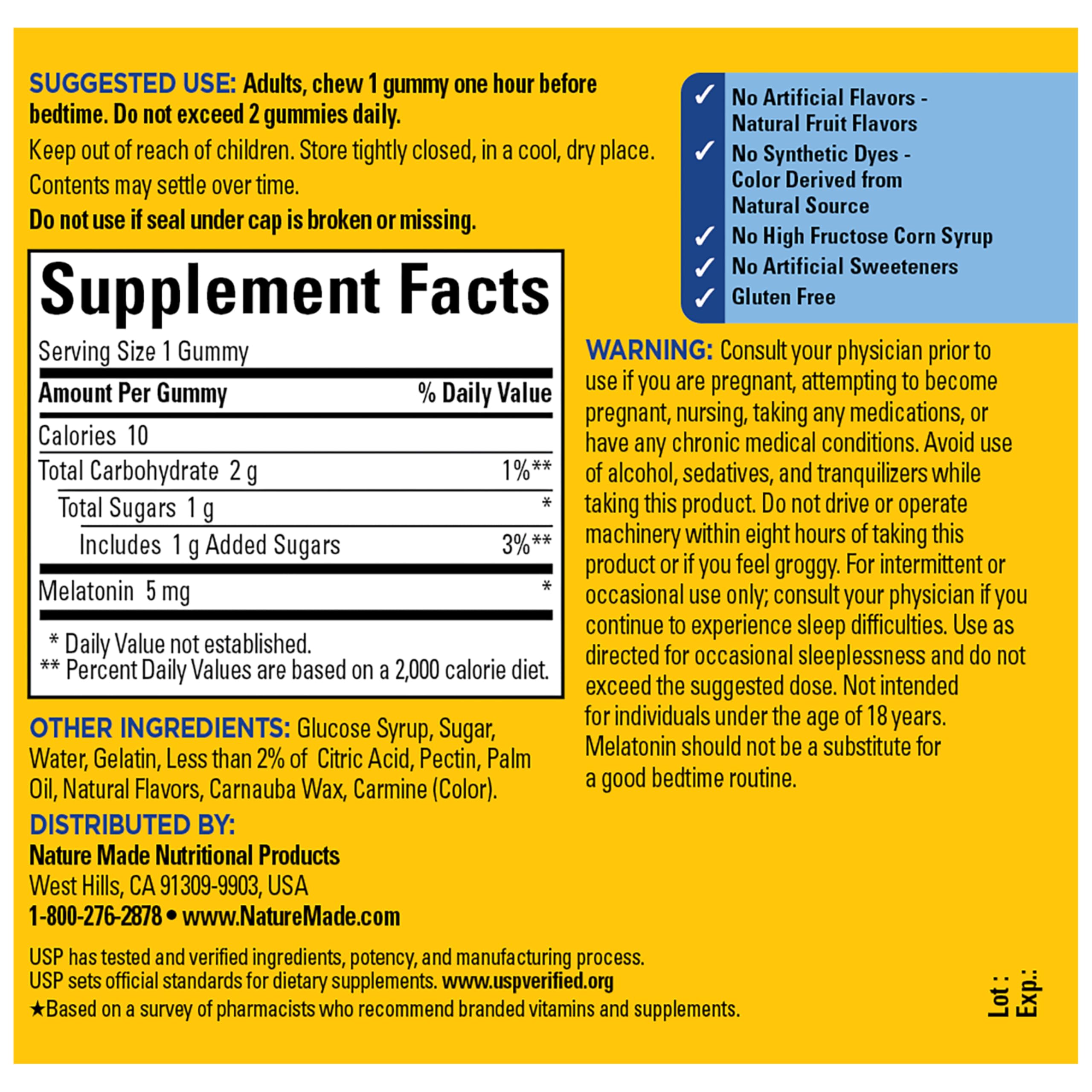 Nature Made Melatonin 5mg Adult Melatonin Gummies, 70 Gummies — Amazon image 6
