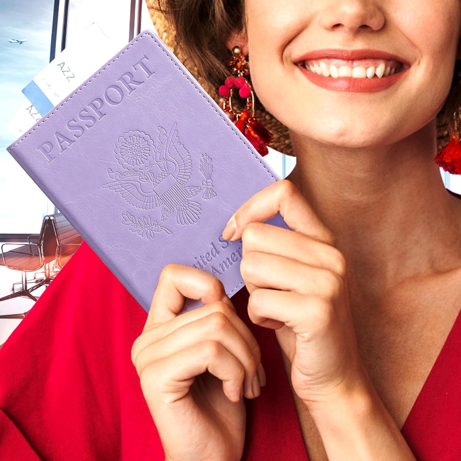  | Passport Wallets Passport Covers, labato Upgraded Ultra Slim Design Passport Holder and Vaccine Card Holder Combo PU Leather Wallet Passport Purse for Women Men (Purple) | Passport Covers