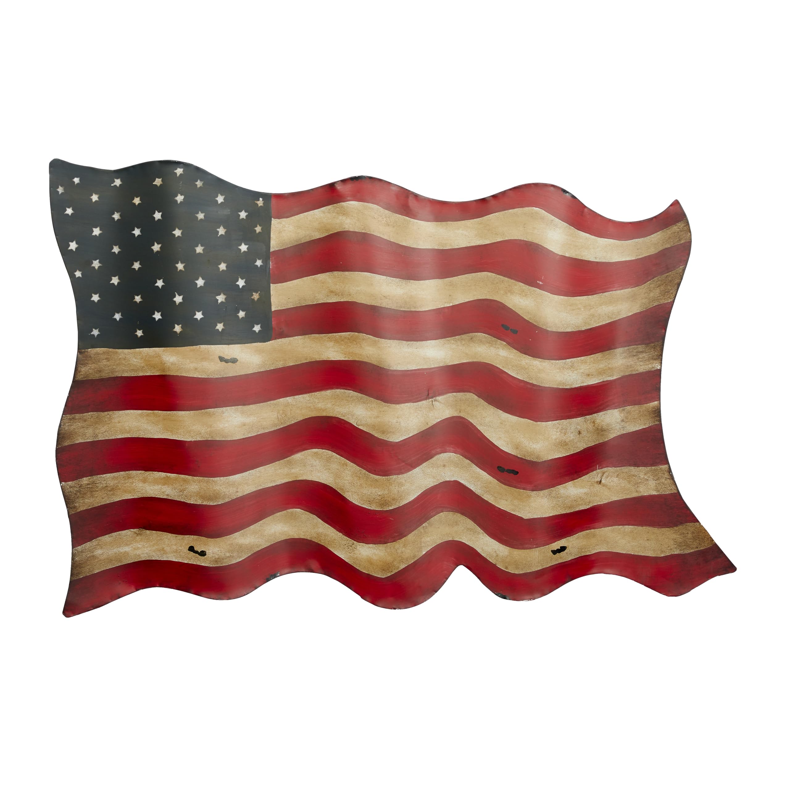 Deco 79 Metal American Flag Home Wall Decor Indoor Outdoor Wall Sculpture, Wall Art 41" x 2" x 27", Red