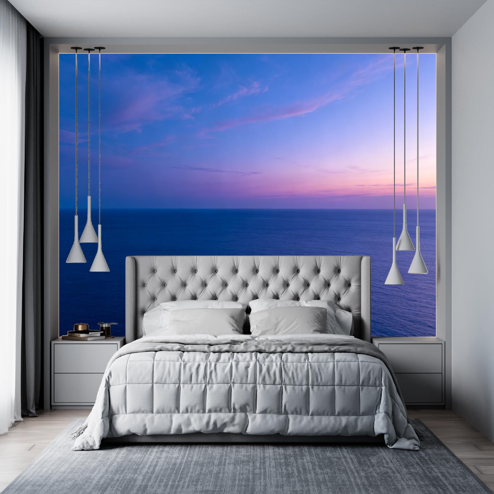 Carta Da Parati In Tessuto Non Tessuto Dusk Sea Carta Da Parati 3D Per Soggiorno, Paesaggio Naturale, Murale Panoramico, Poster Da Parete Per Camera Da Letto, Decorazione Personalizzata Per La Casa