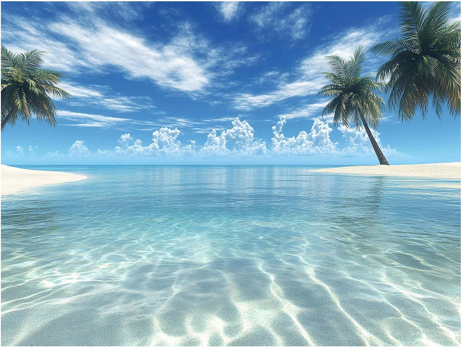 AOHMPT Ocean Tapestry, Beach Evening Sunset Tapestry, Natural Beach Palm Tree Landscape Tapestries Poster, Seaside Landscape Wall Hanging for Bedroom, Dorm Room and Living Room Wall Decor 79" L x 59" W