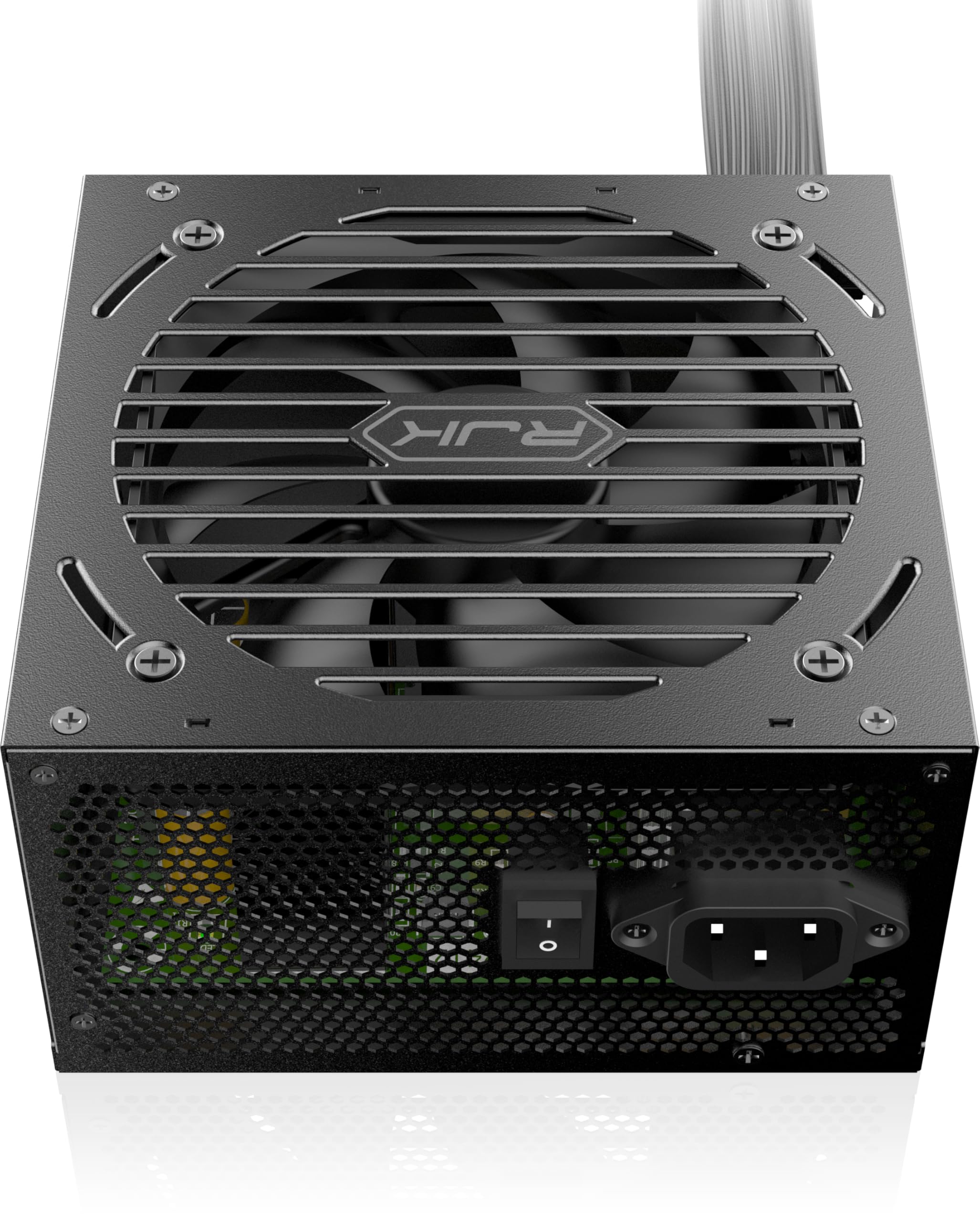 RAIJINTEK CRATOS Lite 850 W Black, 80 Plus Gold, ATX 3.1, Fuente de alimentación para PC no Modular, PCIe 5.1 Ready, Ventilador Inteligente de 120 mm, Conector de CC a CC, Conector de 12 V-2 × 6, 5