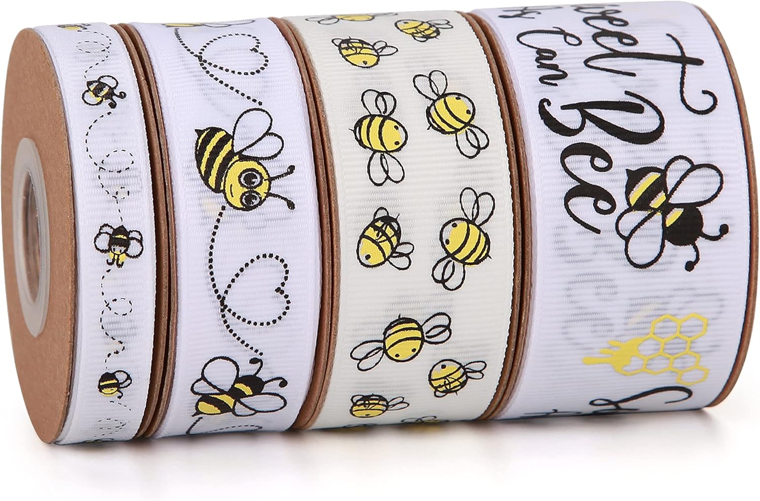 Amazon.com: Meseey Bee Ribbon 4 Rolls Total 40 Yards Bumble Baby Bee ...
