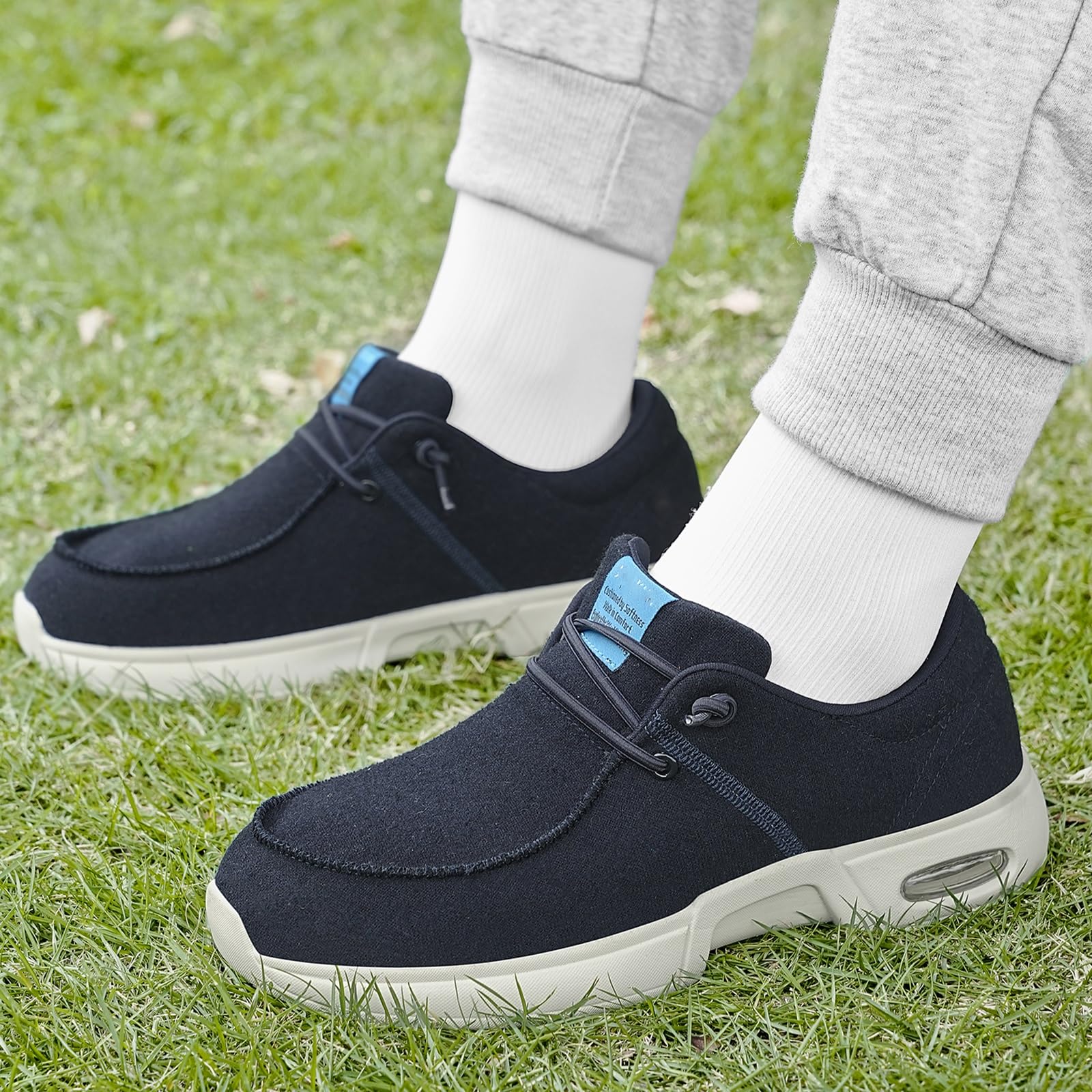 Damskie buty do chodzenia dla diabetyków Męskie wsuwane buty sportowe - bardzo szerokie Lekkie, oddychające, antypoślizgowe Modne tenisówki do uprawiania sportu i biegania(Niebieski,EU 44.5)