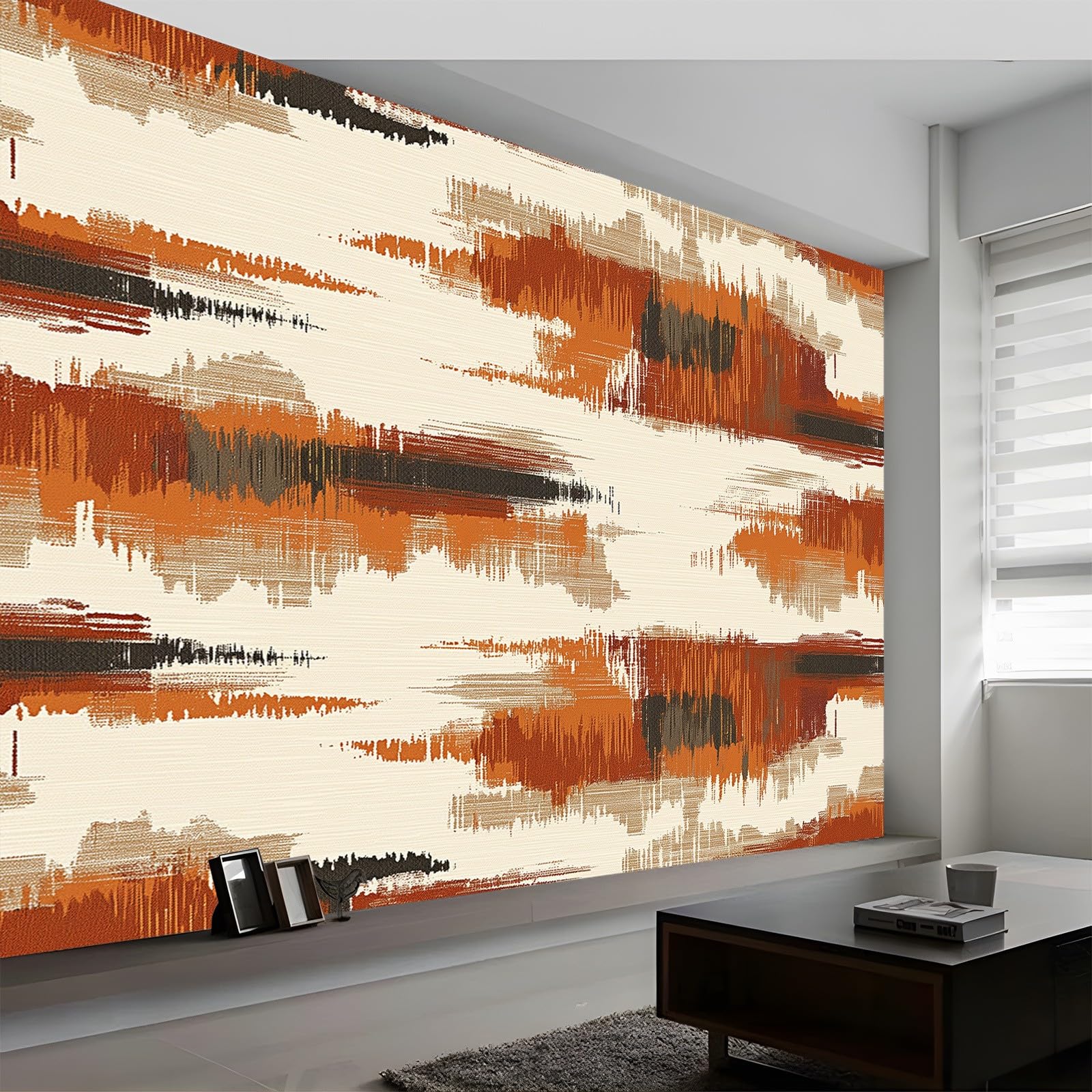 3D Panoramic Custom Wallpaper Mural, Abstract Earth Tone Pattern Photo Wallpaper, Yellow Wallpaper Mural, 300 x 210 cm (WxH) 3D Effect Wall Sticker Poster Decoration