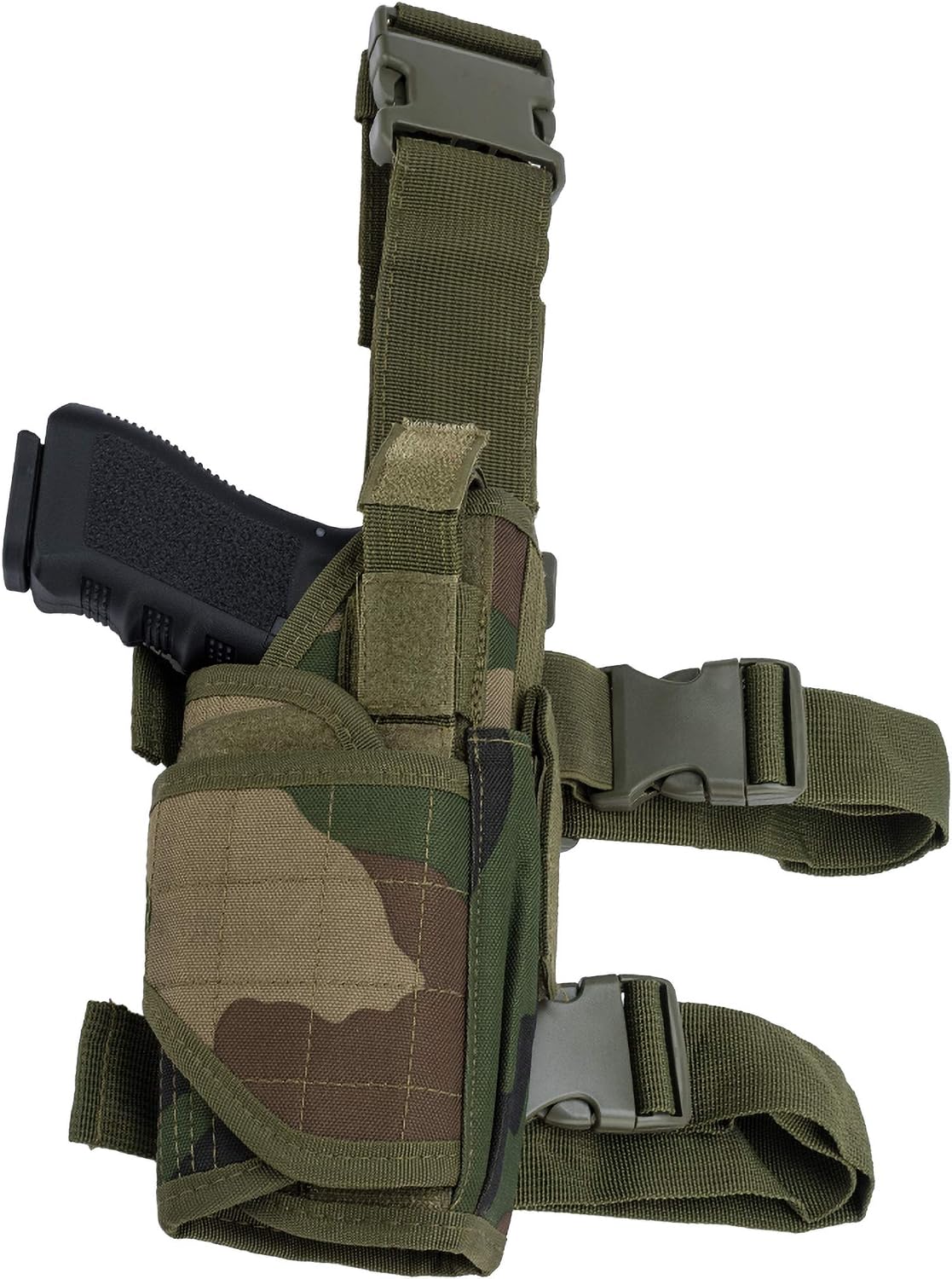 Evike Airsoft - Matrix Tornado Universal Tactical Thigh/Drop Leg Holster (Color: Woodland/Right)