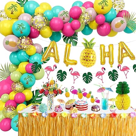 Décoration De Table Hawaïenne - Kit Complet De 83 Pièces Pour Fêtes Tropicales