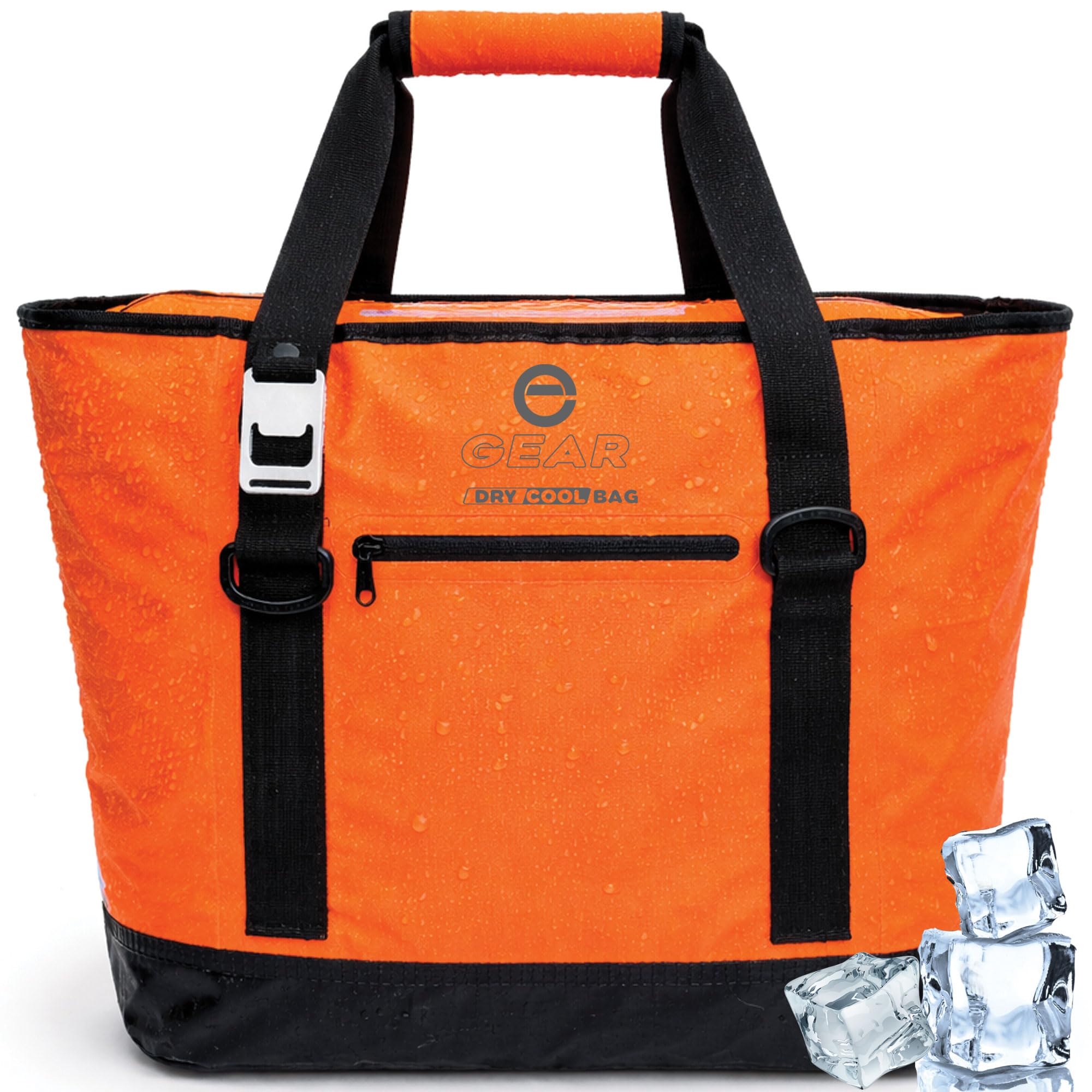 Enthusiast Gear Dry Bag - Bolsa térmica plegable, impermeable y a prueba de fugas, de lados suaves, para piscina, playa, 20 latas, Naranja, 20 Liter
