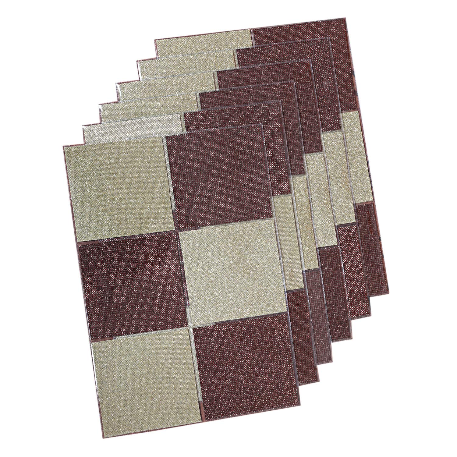 Kuber Industries Tovaglietta all'americana laminata in PVC, 6 pezzi, marrone