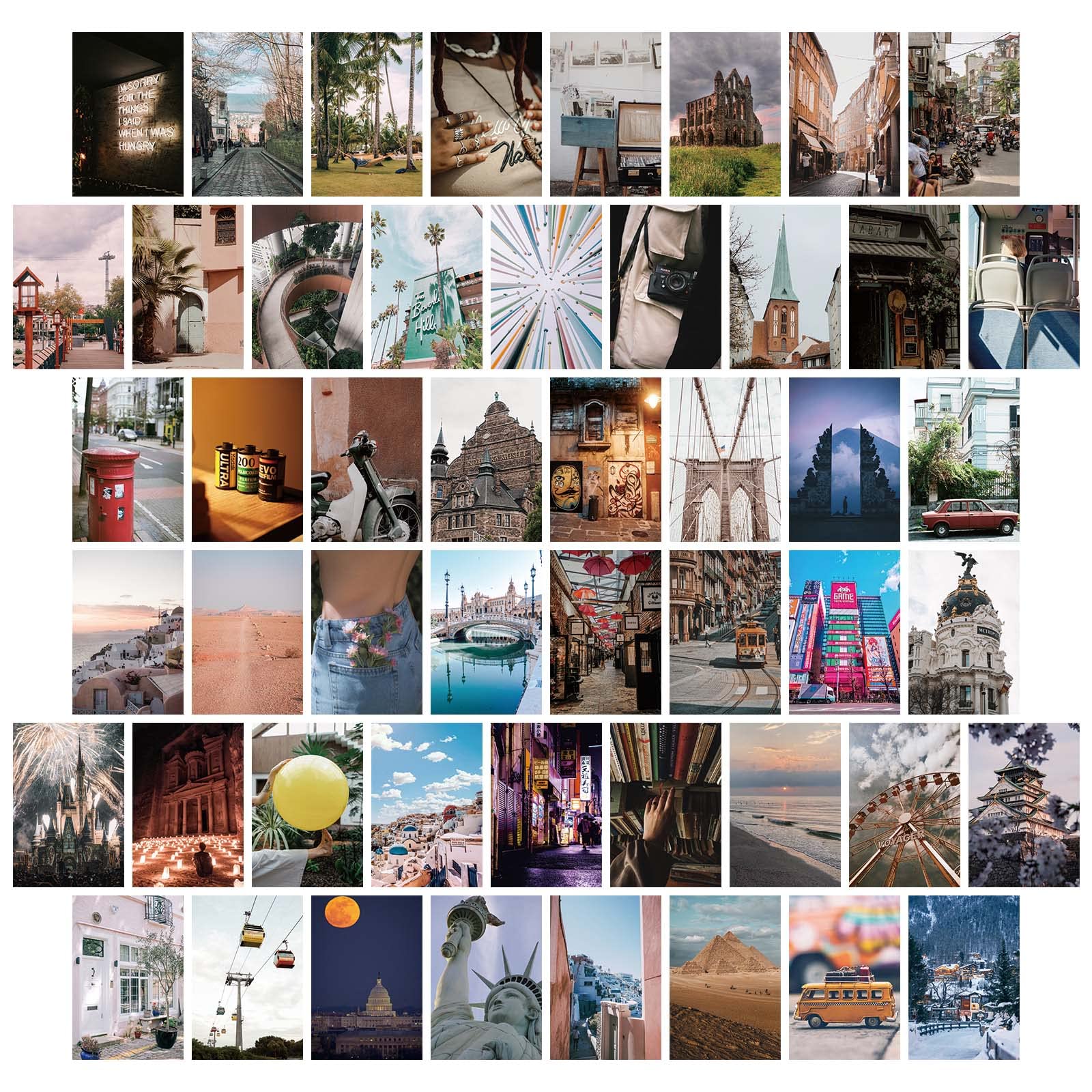 LA MAISON COZY Wall Collage Kit, Teen Posters Art Print, 50PCS 4x6'' Vintage Wall Decor Gift for Teen Girls' Dorm Room