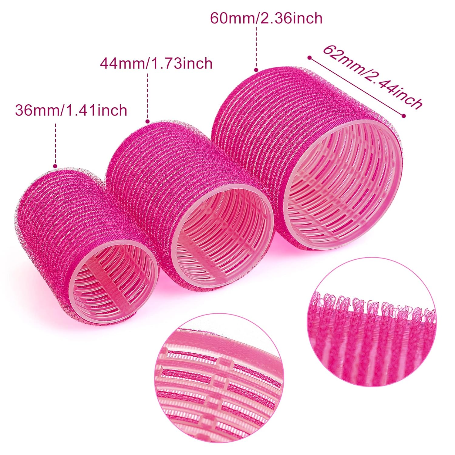 Jumbo Size Self Grip Hair Rollers Set, Salon Hair Set,with Hair Dressing Curlers (Jumbo, Large, Medium), Folding Pocket Comb, Duckbill Clips : Beauty & Personal Care